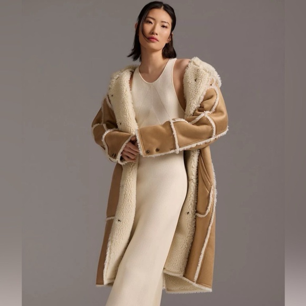 ANTHROPOLOGIE Pilcro Reversible Sherpa Coat